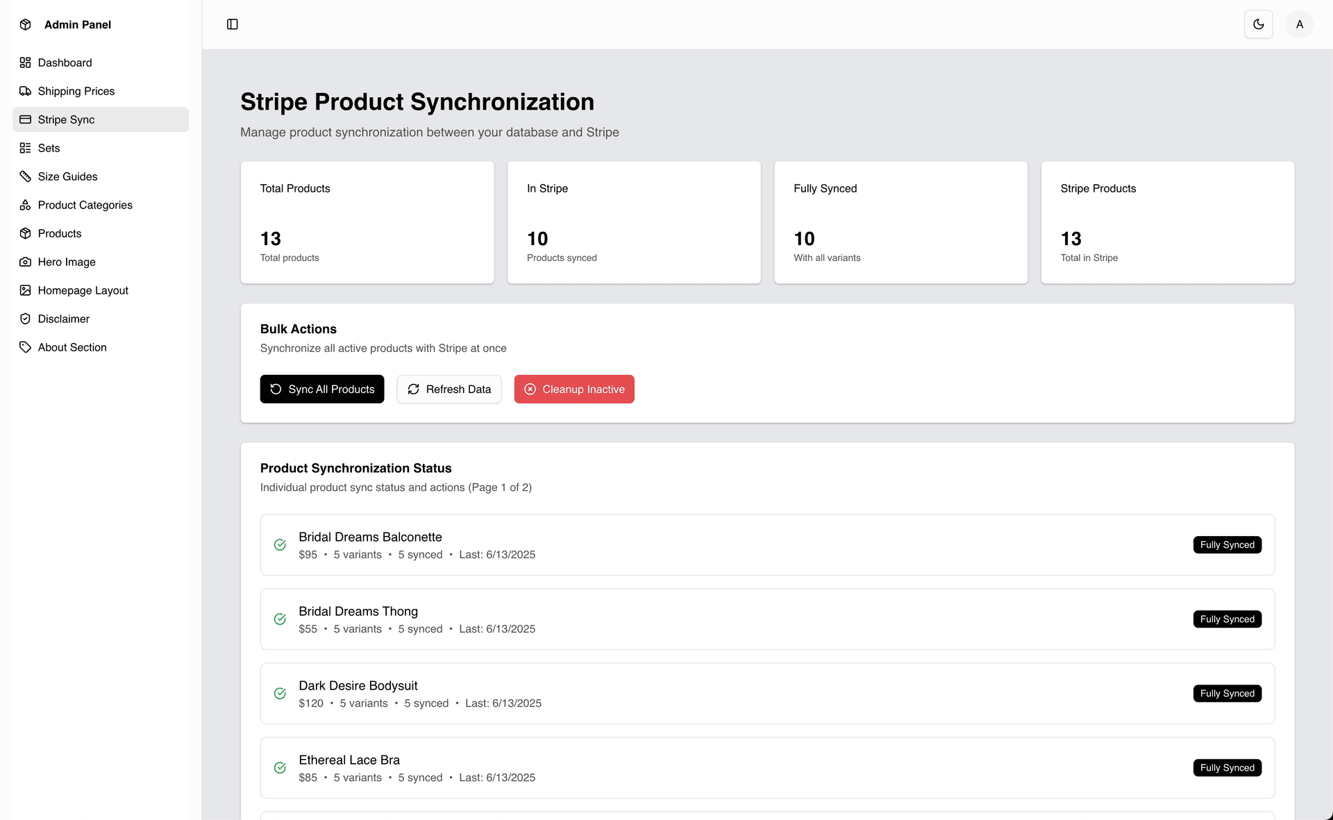 One-Click Stripe Sync
